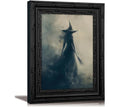 Witch Wall Art - Framed Halloween Moody Gothic Decor - 11"L x 9"W - Black Frame
