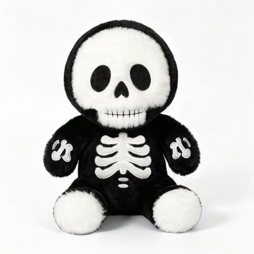 Halloween Skeleton Plush Pillow - Cute 9.8 Inch Skeleton Stuffed Animal for Party & Decoration - Variation: Skeleton