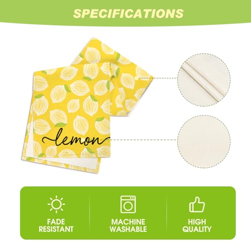 Yellow Leaves Lemon Summer Table Runner 13x36 Inch - Seasonal Kitchen Dining Decor