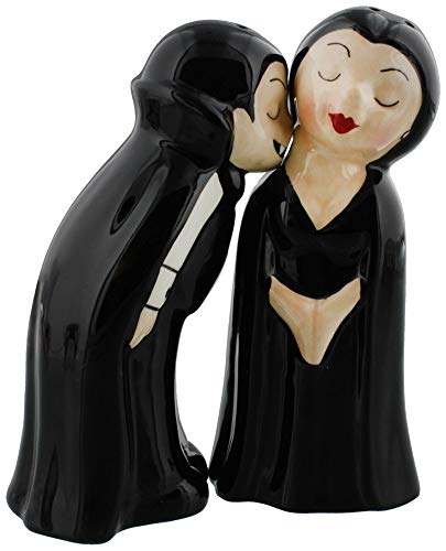 Vampire Love at First Bite Magnetic Ceramic Salt & Pepper Shakers Set