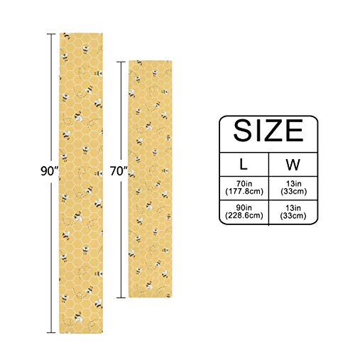 Honeycomb Animal Bee Table Runner 13x70 Inch Polyester for Dining & Kitchen
