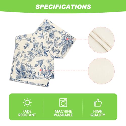 Blue 13x108 Inch Seasonal Peony Azalea Table Runner for Home & Dining