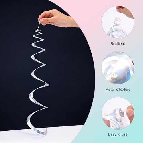 Double Helix Mixed Color Foil Swirl Streamers - 36PCS Rainbow Party Decorations