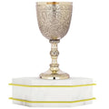 Brass Goblet - Medieval-Style Gold Embossed Chalice for Ceremonial Use, Wine & Gifts - 7 oz / 210 ml - Brass Goblet