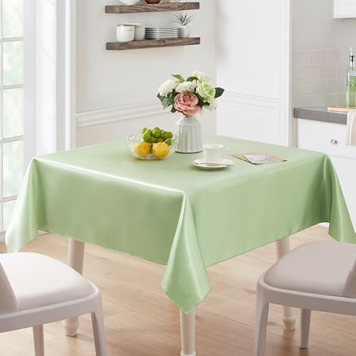 Rectangular Satin Table Cover 60x84 Inches - Sage Green Set of 6