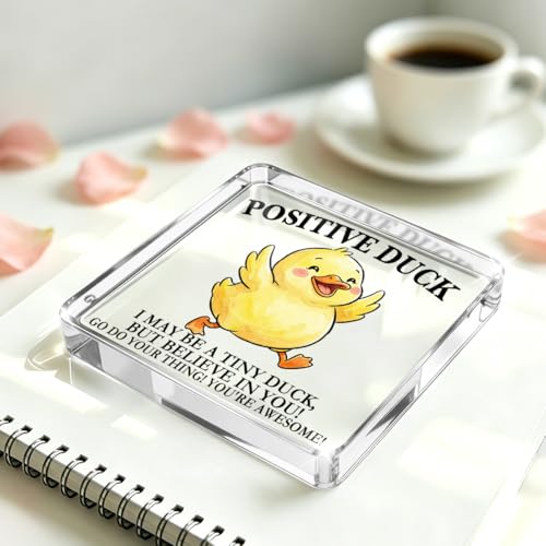 Cute Duck Acrylic Sign - Inspirational Desk Decor for Home & Office - 1476 Variation