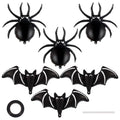 Halloween Foil Balloons Set - 33 Inch Spider & 48 Inch Bat Decorations for Parties