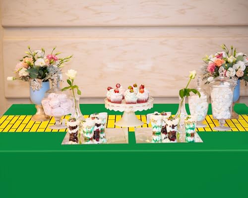 6 Pcs Yellow Brick Disposable Tablecloths 54 x 108 Inch for Party Decor - Variation 6