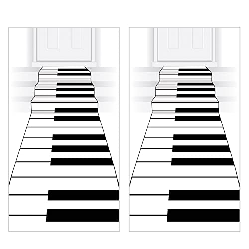 Piano Keyboard Aisle Runners 24 x 10 Feet - 2 Pack Music Theme Party Supplies