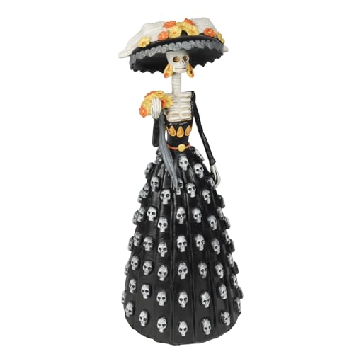 Halloween Catrina Skeleton Lady Figurine - Mexican Day of the Dead Decor