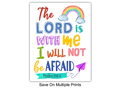 8x10 Christian Wall Art - Bible Verse Religious Decor for Kids & Bedroom