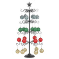 Black 4-Tier Metal Ornament Display Tree Stand for Christmas & Holiday Decor