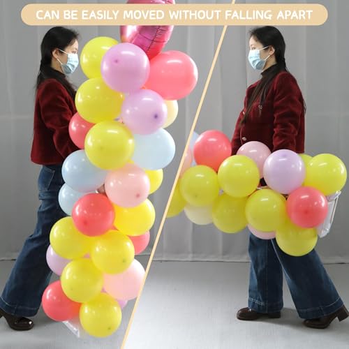 2 Pack Balloon Column Stand Kit with Reusable Metal Telescopic Poles - Stable DIY Party Decoration