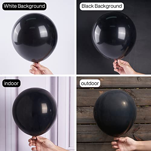 PartyWoo Black Balloons 50pcs Matte Latex Helium Balloons 12 Inch - Black-y18