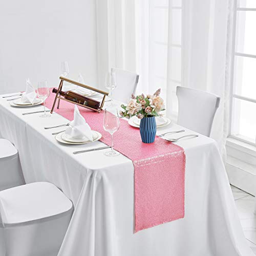Pink Sequin Table Runner Set - 2 Pack, 12x108 Inches for Weddings & Parties - Variation of THIS listing