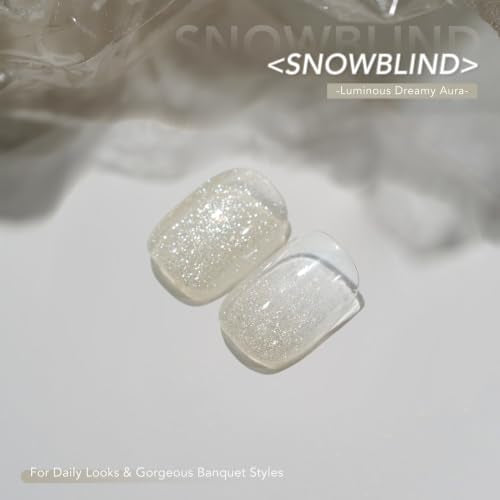 GAOY Glitter Gel Nail Polish Snowblind 16ml Pearl Effect, Long-Lasting