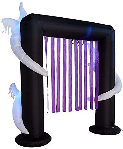 Halloween Party Decorations Bundle - Inflatable Monster Hand & Ghost Archway with LED Lights