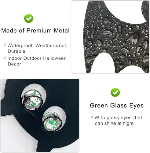 Halloween Hanging Bat Decorations with Glowing Eyes - Spooky Outdoor & Indoor Décor
