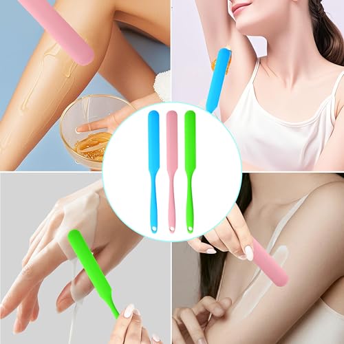 6PCS Non-Stick Wax Spatula Set - Silicone Applicators for Hair Removal & Body Use