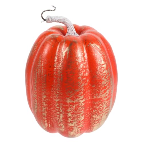 Artificial Harvest Pumpkin Decor with Gold Accents - Fall Table Centerpiece