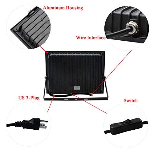 100W LED Black Light - IP66 Waterproof, Neon Glow for Indoor & Outdoor Parties - Variation 100.0