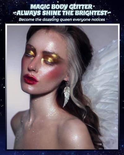 White Glitter Air Cushion Highlighter Powder for Face, Eyes, Body & Hair - Easy-Use Contour & Brighten