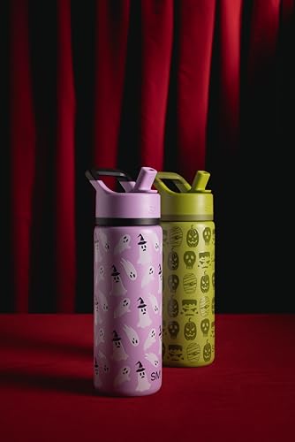 Kids Water Bottle - Ghosts & Witchy Ghosts Halloween 14oz Insulated Stainless Steel