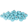 Mini Light Blue Artificial Pumpkins Set - Fall Decor, 30 Pieces, Mixed Sizes