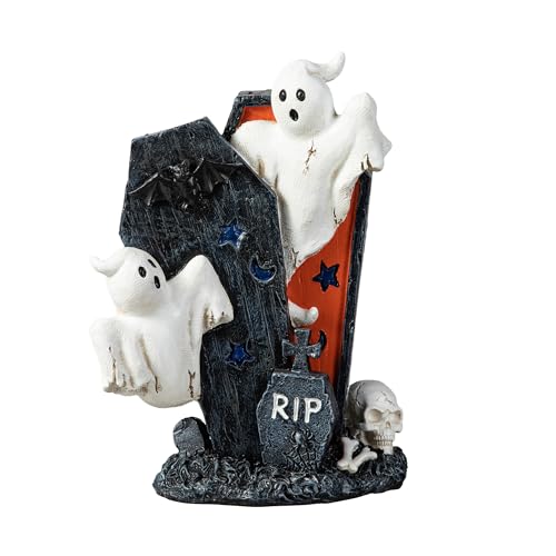 Halloween Ghost Gravestone Table Sign - Indoor Outdoor Decor for Party & Home