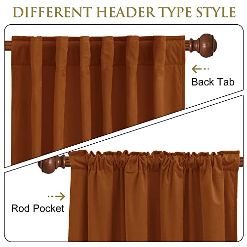 Burnt Orange Velvet Curtains - W52 x L96 Inches - Autumn Decor - Variation of THIS listing