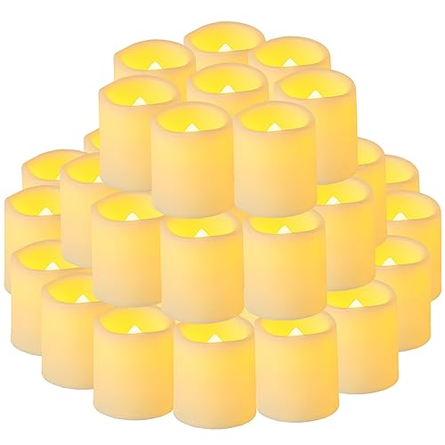 48 Pack Flameless LED Tea Light Candles - Battery Operated, Flickering, Waterproof, 1.8 Inch, Long-Lasting, Outdoor & Indoor Decor