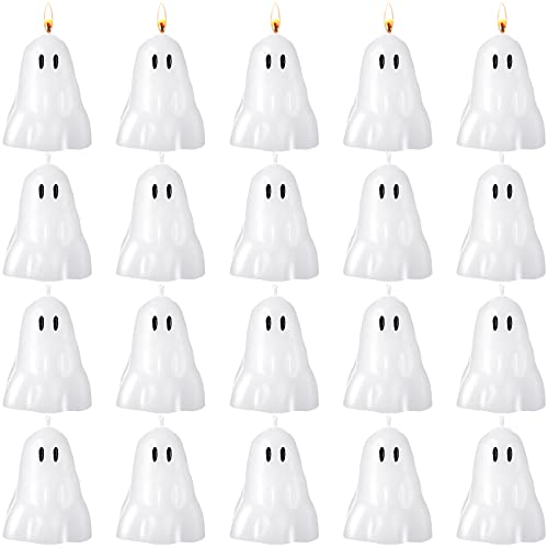 Halloween Ghost Candles Bulk Pack - Cute Spooky Soy Wax Candles for Party Decor