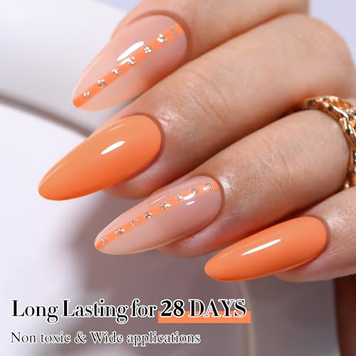 Double Rhythm 15ML Milky Orange Gel Polish - Same Color, Soak Off Nail Art