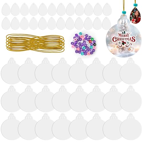 Sublimation Blanks for Christmas & Holiday Decorations - 48 Pcs PVC Ornaments