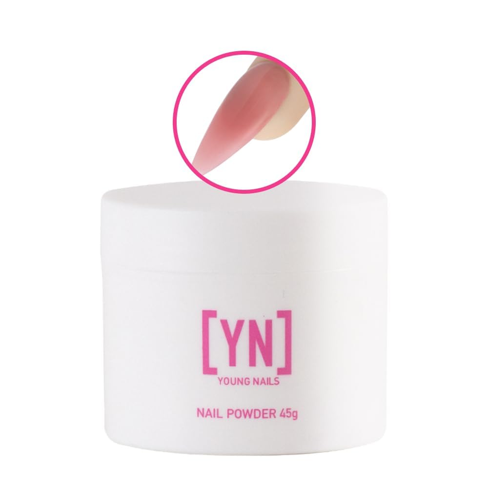 Young Nails Acrylic Cover Powder - Professional Self-Leveling Nail Powder in Flamingo, 45g