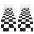 Checkered Aisle Runners 24x10 Feet - 2 Pack for 50s & Racing Theme Parties