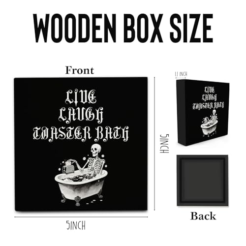 Dark Academia Skeleton Wooden Sign Decor - Funny Gothic Bathroom Wall Art