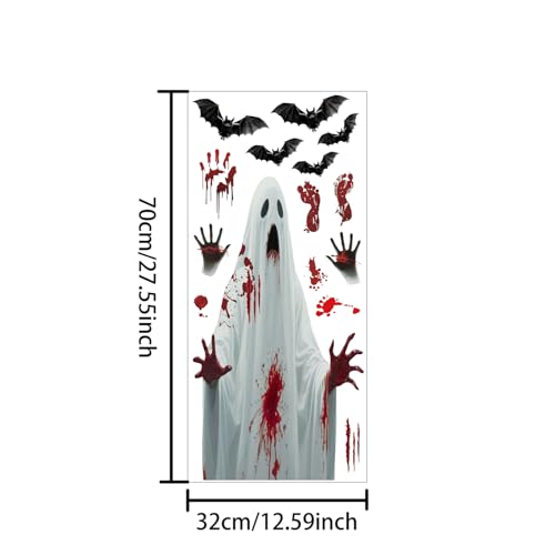 Halloween Ghost & Bat Window Stickers - Large Horror Window Clings H-w4 - DIY Home & Party Decor