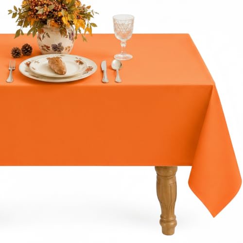 Orange Rectangle Tablecloth 60 x 84 Inches - Softalker Microfiber Spillproof