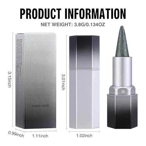 Metallic Lipstick & Lip Liner Set - Black Silver | Hydrating 3D Shine