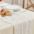 White Cheesecloth Table Runner 35x120 Inches - Pack of 1 - Fall Boho Wedding Decor