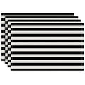 Black and White Striped Placemats Set of 4 - Kitchen Table Decor
