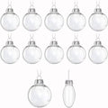 12 Pcs Clear Plastic Fillable Christmas Ball Ornaments - DIY Holiday Decorations
