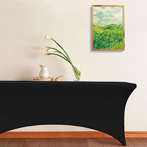 Allblack Custom Stretch Table Cover with Business Logo 72x30 Inches
