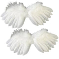 Mini Feather Angel Wings Decor Set for Crafts, Weddings & Holidays - White, 2 Pcs