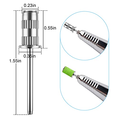 Silver Nail Drill Bits Set - 6 Pcs Sanding Bands for Nail Art & Manicure