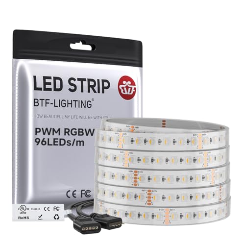 RGBW LED Light Strip 16.4ft IP67 Waterproof Warm White & RGB+White Variations
