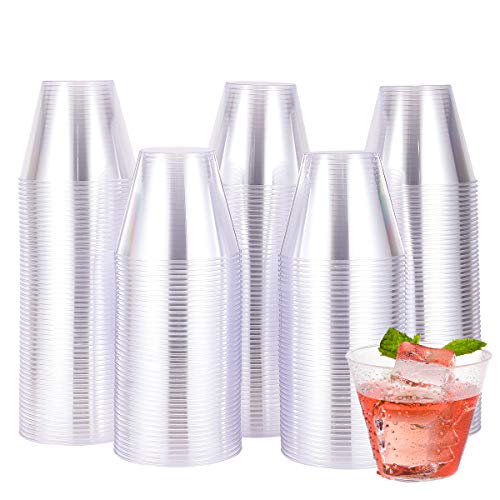 200 Pack 9oz Clear Disposable Plastic Cups Heavy Duty Party Glasses - Perfect for Holidays
