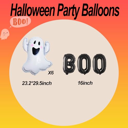 Halloween Ghost and Boo Balloons Set - 9pcs Spooky Party Decorations