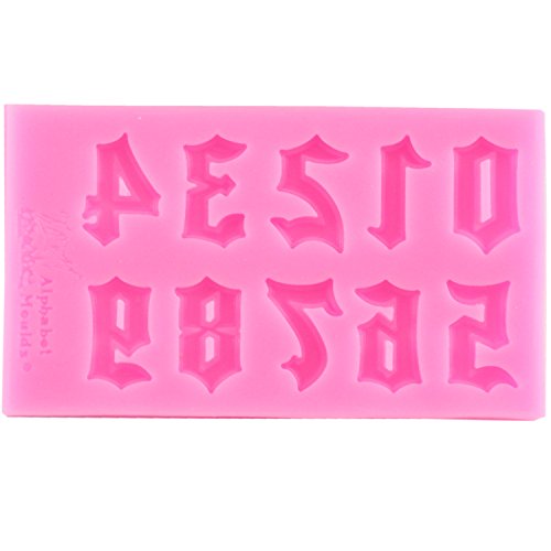 Gothic Letter Number Silicone Mold Set of 6 - Cake Decorating & Craft Molds